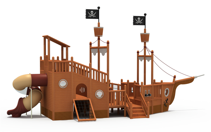 兒童戶外木質拓展海盜船組合滑梯 (2).jpg