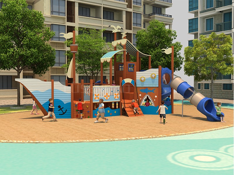 兒童戶外木質海盜船組合滑梯黃花梨系列 兒童戶外木質海盜船組合滑梯黃花梨系列