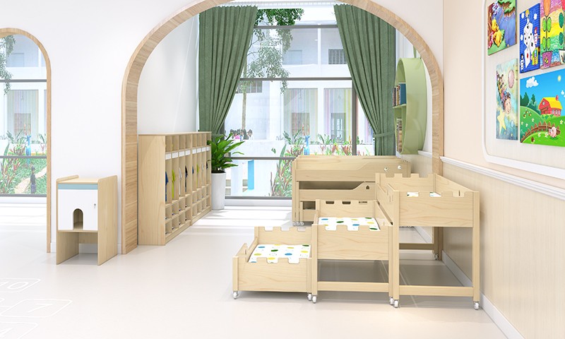 幼兒園家具楓木兒童床.jpg 幼兒園家具楓木兒童床.jpg